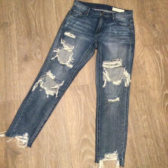 Pistola destroyed lightweight raw hem jeans 24 - Picture 2 of 6